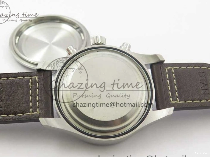 MIROTIME 0508 Pilot Chrono Spitfire IW387903 SS ZF 1:1 Best Edition Black Dial on Brown Leather Strap A OdorResistant 7127